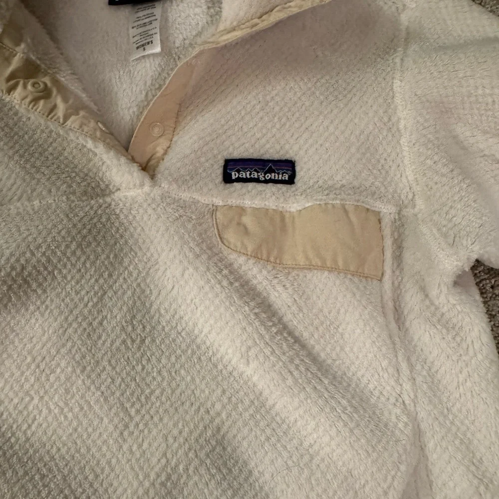 Patagonia Re-Tool Snap-T Fleece Pullover Natural Tan Pocket Women’s S